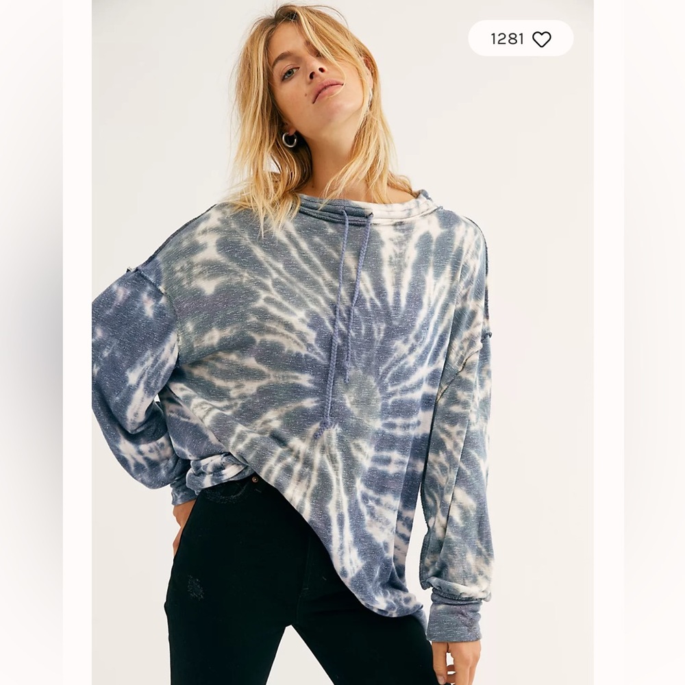 NWOT Free People Best Catch Tie Dye Oversized Tee size small